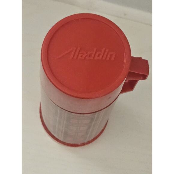 Vintage Stanley Aladdin Red Vacuum Bottle Thermos Quart Made‎ In USA - Picture 3 of 10